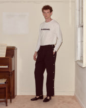Twill Tear-Away Track Pants - Black