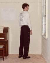 Twill Tear-Away Track Pants - Black