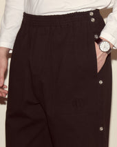 Twill Tear-Away Track Pants - Black