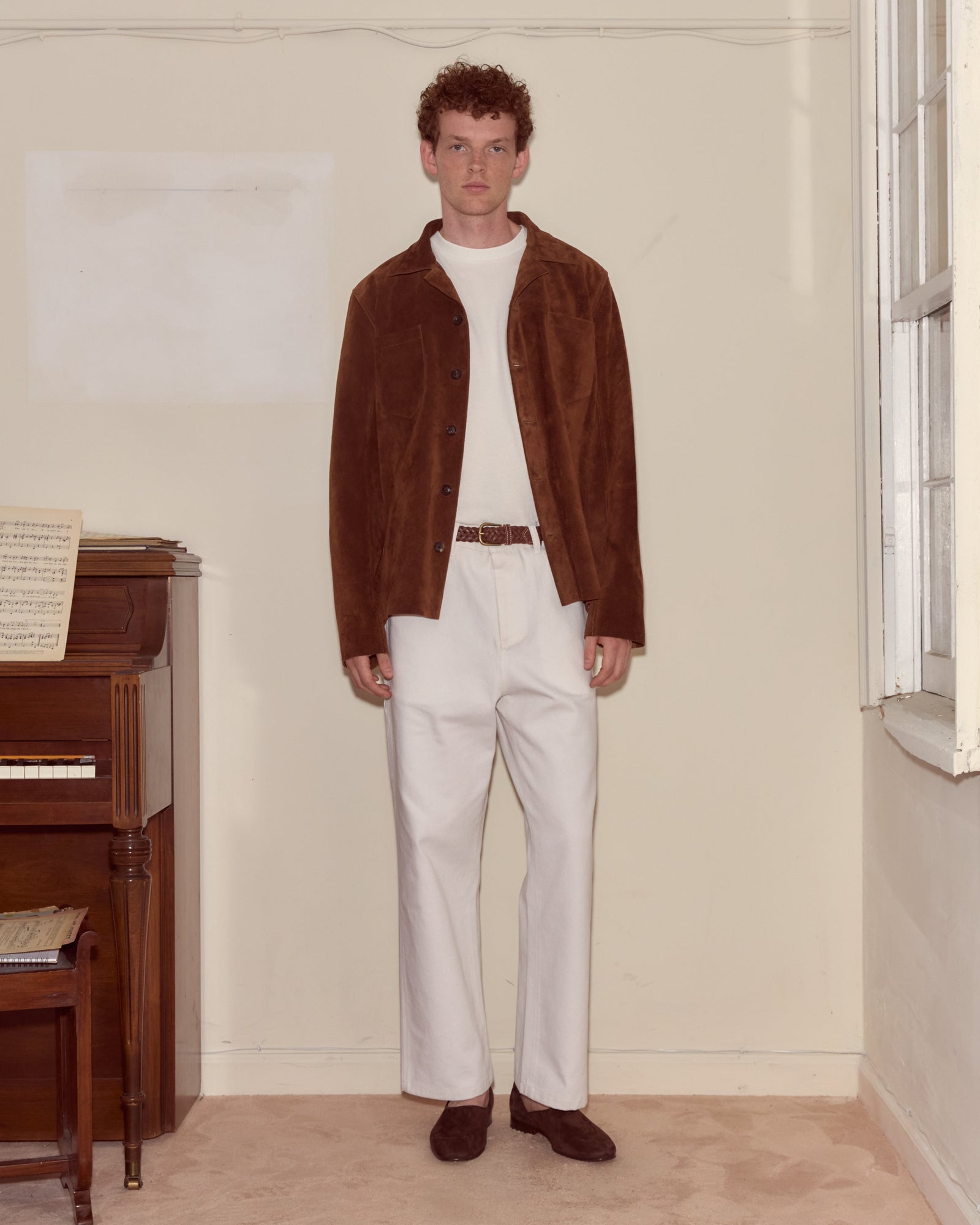 Suede Overshirt - Brown