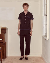 Heart Deco Short Sleeve Shirt - Navy/Black