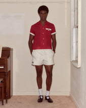Heart Deco Short Sleeve Shirt - Red/White