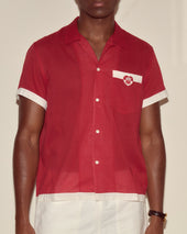 Heart Deco Short Sleeve Shirt - Red/White