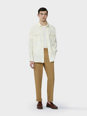 Overshirt In Lino Lana Bianco
