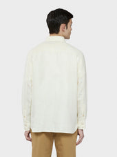 Overshirt In Lino Lana Bianco