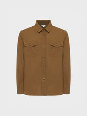 Overshirt In Tropical Di Lana Marrone Houdini