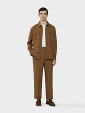 Overshirt In Tropical Di Lana Marrone Houdini