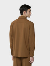 Overshirt In Tropical Di Lana Marrone Houdini