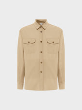 Overshirt In Tropical Di Lana Sabbia Houdini