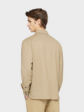 Overshirt In Tropical Di Lana Sabbia Houdini