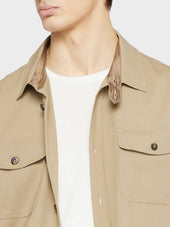 Overshirt In Tropical Di Lana Sabbia Houdini