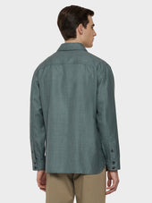 Overshirt In Lana Seta E Lino Verde