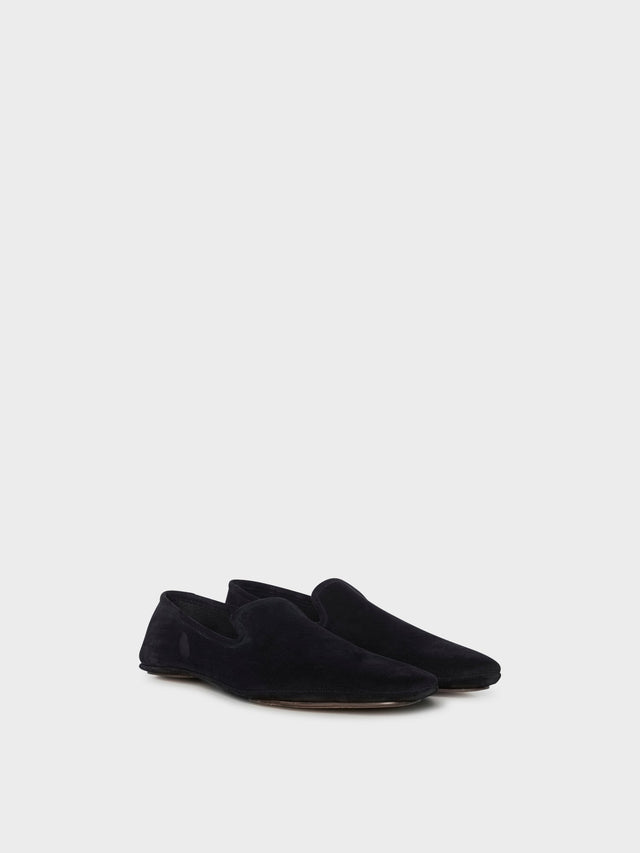 Slipper in pelle scamosciata blu