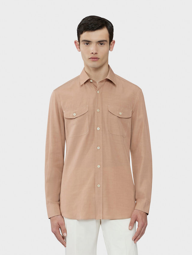 Camicia in tencel rosa antico