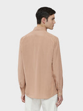 Camicia In Tencel Rosa Antico