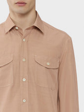 Camicia In Tencel Rosa Antico