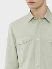 Camicia In Tencel Verde Salvia