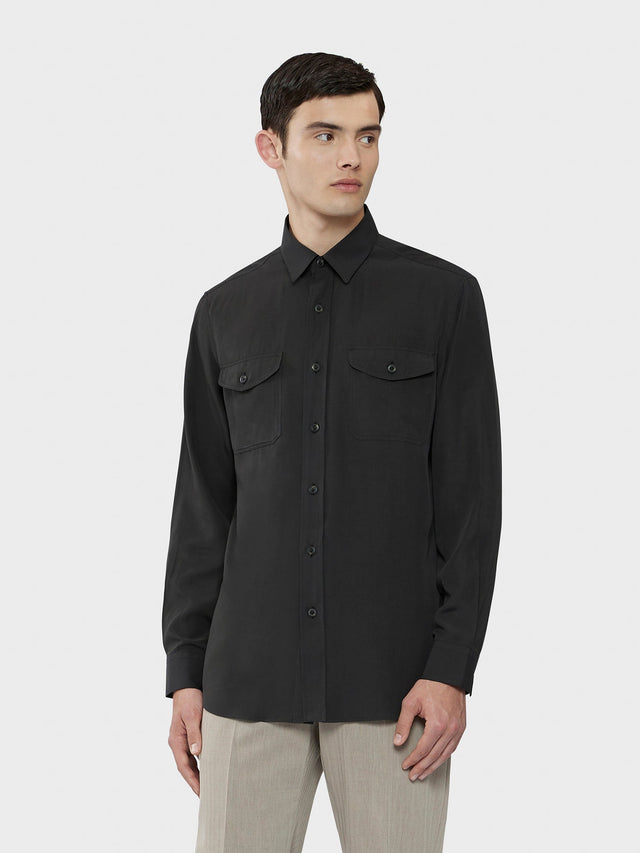 Camicia in tencel carbone