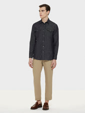 Camicia In Cotone Blu Scuro