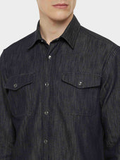 Camicia In Cotone Blu Scuro