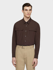 Camicia in cotone marrone