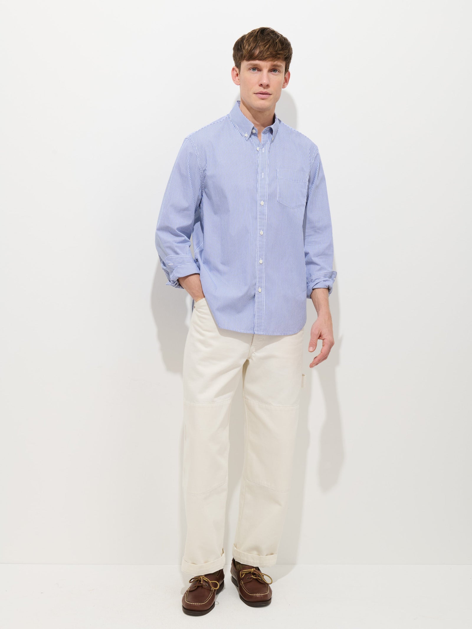 Mill Striped Shirt In Cotton Poplin