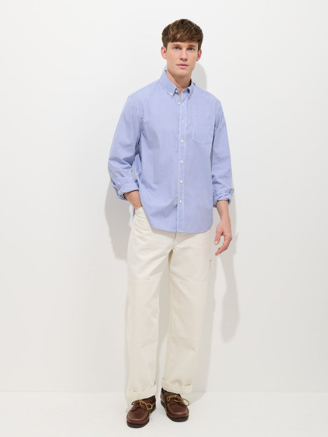 Mill Striped Shirt In Cotton Poplin