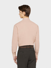 Camicia Coreana In Cotone Rosa Antico