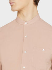 Camicia Coreana In Cotone Rosa Antico
