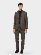 Camicia Coreana In Cotone Marrone