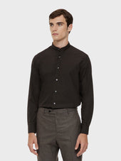 Camicia coreana in cotone marrone