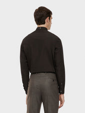 Camicia Coreana In Cotone Marrone