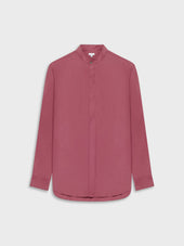 Camicia Coreana In Cotone Bordeaux
