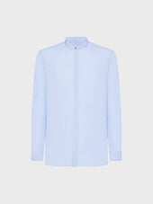 Camicia Coreana In Cotone Azzurro