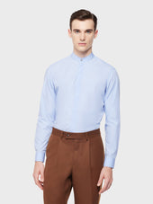 Camicia coreana in cotone azzurro