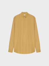 Camicia Coreana In Cotone Cammello