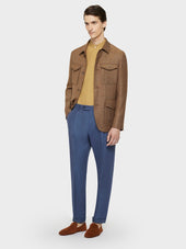 Camicia Coreana In Cotone Cammello