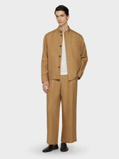 Overshirt In Lino Irlandese Color Cammello