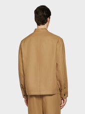 Overshirt In Lino Irlandese Color Cammello