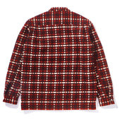 WOOL STRIPE OPEN-COLLAR SHIRT