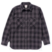 8hu Twisted Yarn Buffalo Check Flannel Shirt