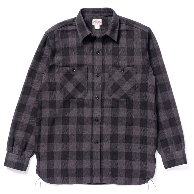 8hu Twisted Yarn Buffalo Check Flannel Shirt