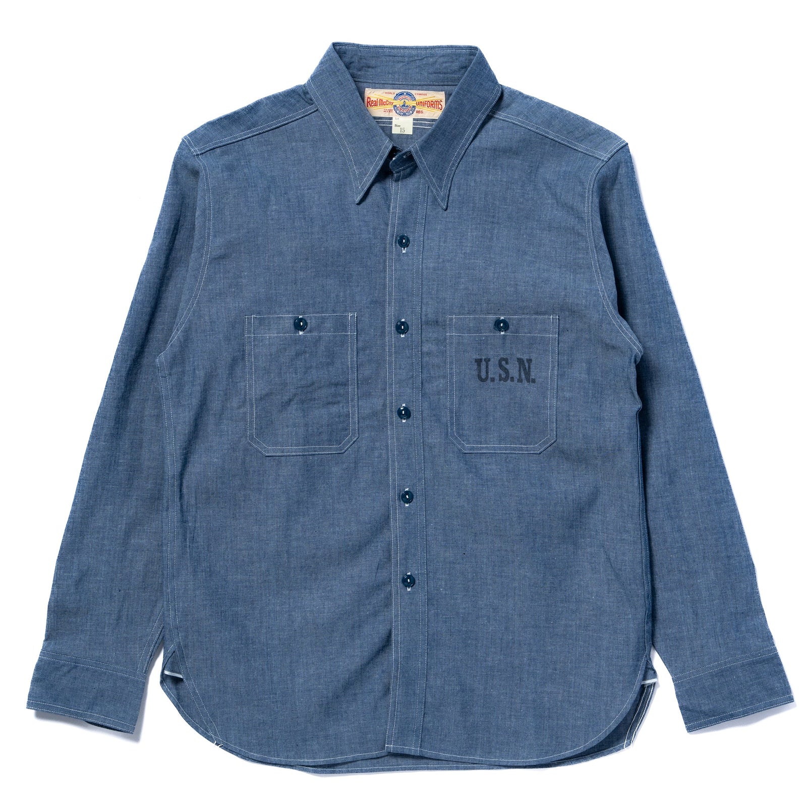 U S Navy Chambray Shirt L S Usn