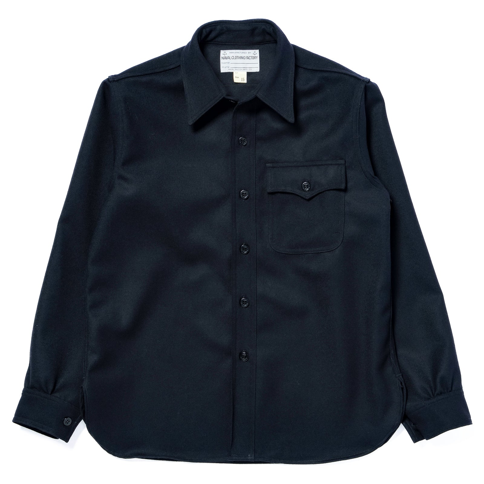 U S N Wool Blue Flannel Shirt