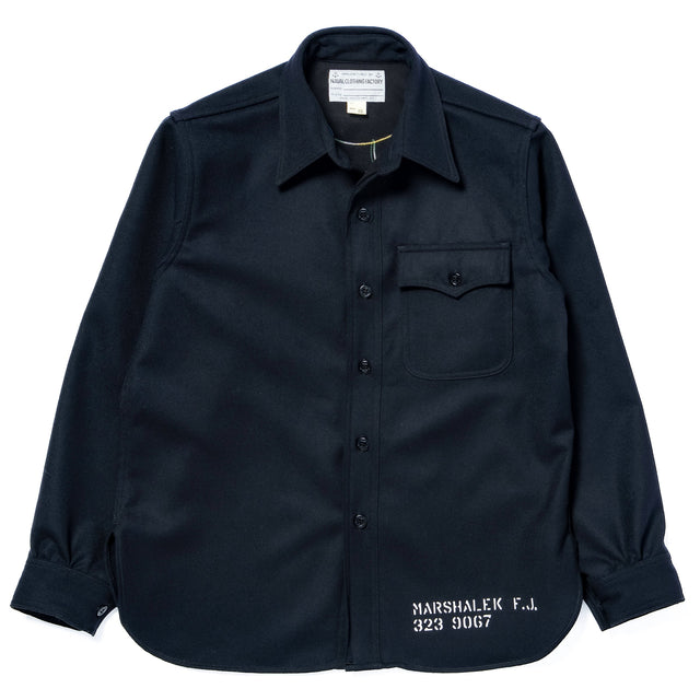 U S N Wool Blue Flannel Shirt U S S Brooklyn