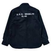 U S N Wool Blue Flannel Shirt U S S Brooklyn
