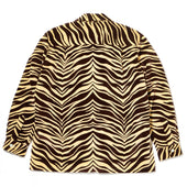Printed Velour Open Collar Shirt Zebra