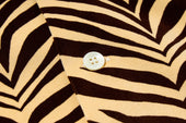 Printed Velour Open Collar Shirt Zebra