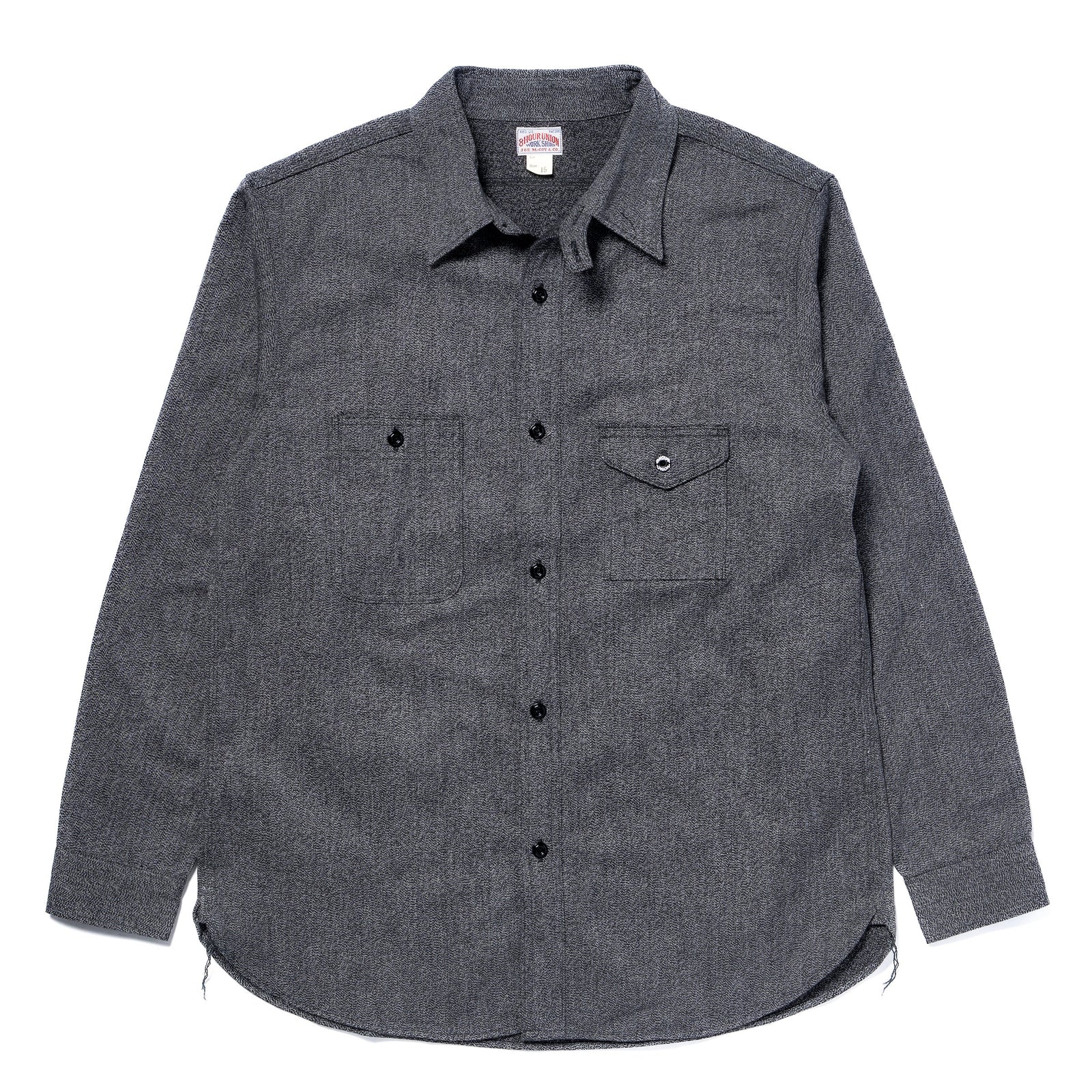 8hu Cigarette Pocket Mock Twist Chambray Work Shirt