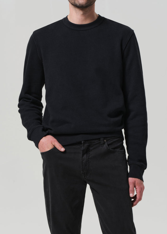 Vintage Crewneck Sweatshirt in Washed Black